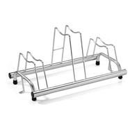 Andrys Rastrelliera Biciclette 3 Posti con Staffa di Fissaggio - Porta Bici da Terra con Posteggio Alto e Basso per Bici con Freni a Disco e Ruote fino a 8cm - Acciaio Zincato a Freddo (Argento)