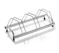 Andrys Rastrelliera Biciclette 3 Posti Inclinato 30° - Porta Bici da Terra per Interni ed Esterni - Acciaio Zincato a Freddo (Argento)