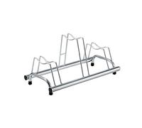 Andrys Rastrelliera Biciclette 3 Posti - Porta Bici da Terra per Interni ed Esterni - Posteggio Alto e Basso per Bici con Freni a Disco - Acciaio Zincato a Freddo (Argento)