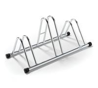 ANDRYS Rastrelliera Biciclette 3 Posti - Porta Bici da Terra per Interni ed Esterni - Posteggio Alto e Basso per Ruote da 6cm - Acciaio Zincato a Freddo (Argento)