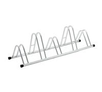 ANDRYS Rastrelliera Biciclette 5 Posti (Argento) | Porta Bici da Terra per Interni ed Esterni, Posteggio Alto e Basso per Ruote da 6cm, Acciaio Zincato a Freddo