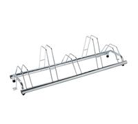 ANDRYS Rastrelliera Biciclette 5 Posti con Tappi in PVC (Argento) | Porta Bici da Terra per Interni ed Esterni, Posteggio Alto e Basso, Acciaio Zincato a Freddo