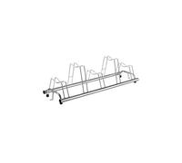ANDRYS Rastrelliera Biciclette 5 Posti - Porta Bici da Terra per Interni ed Esterni - Posteggio Alto e Basso per Bici con Freni a Disco - Acciaio Zincato a Freddo (Argento)