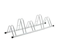 ANDRYS Rastrelliera Biciclette 5 Posti - Porta Bici da Terra per Interni ed Esterni - Posteggio Alto e Basso per Ruote da 6cm - Acciaio Zincato a Freddo (Argento)