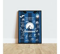ANDSAL Atalanta Campione Euorpa League Maglia 2024 Artwork idea regalo Stampato Poster autografo per Appassionati di Calcio Sport Memorabilia - A3 CORNICE NERA Lookman, Koopminers