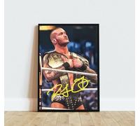 ANDSAL Randy Orton Idea Regalo Autografo Cornice stampa poster WWE The Viper, CORNICE NERA
