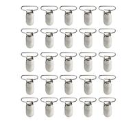 Andux 25 Pcs Pacifier Suspender Clips for Making Pacifier Holders Bib Clips Toy Holder Argento YJK-03 (3.0 CM, testa lunga)