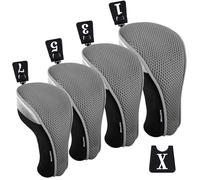 Andux 4 pz/Set Golf 460cc Driver Fairway Legno Club testa copre Grigio