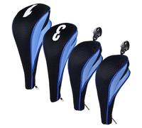 Andux 4 pz/set Golf 460cc driver fairway legno ibrido Club copritesta con cerniera MGMT31 (blu)