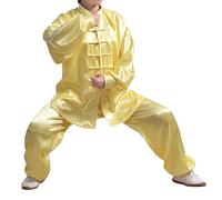 Andux Cinese Tradizionale Tai Chi Uniformi Kung Fu Abbigliamento Unisex SS-TJF01 (Giallo,XL)
