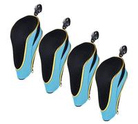 Andux Coperture ibride della testa del club di golf della chiusura della chiusura della cerniera con il numero del quadrante 4pcs/set MT/HY18 (azzurro)