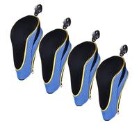 Andux Coperture ibride della testa del club di golf dell'oro della chiusura della cerniera con il numero del quadrante 4pcs/set MT/HY18 (blu)