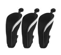 Andux Golf Hybrid Club Head Covers with Dial No. Tag Pack of 3 (All The Same Size) Black/Silver
