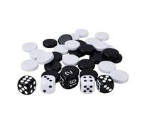 Andux Plastica Pezzi di Scacchi Solo Pezzi SLQQZ-02 (Pezzi di Backgammon) | Compatibile con i set di giochi da tavolo Roll Up, per il tempo libero dopo la scuola, SOLO PEZZI DA SCACCHI