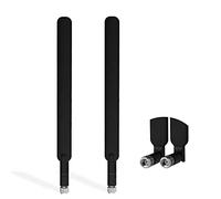 Andven Omnidirezionale antenna RP-SMA 10dBi network antenna - WLAN Wifi segnale Amplificatore omnidirezionale indoor & outdoor (Nero 2-Pezzi)