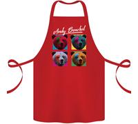 Andy Bearhol Divertente Panda Bear Parodia Arte Cotone Grembiule 100% Biologico