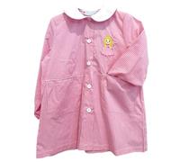 Andy&Giò Grembiule da asilo per bambina con ricamo principessa 90246 (Quadretto Bianco/Rosa, 6 ANNI)