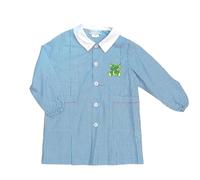 Andy&Giò Grembiule da asilo per bambino con ricamo drago 90236 (Quadretto bianco/azzurro, 3 anni)