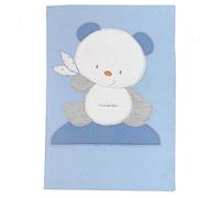 Andy & Helen 2/501Cd03_C Coperta Culla Ricamata Piquet, Celeste