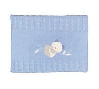 Andy & Helen 2/558Cd03_C Coperta Culla Ricamata Filo Cotone, Celeste