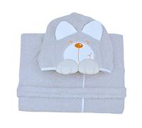 Andy & Helen 932L Accappatoio Maniche Ricamato, Grigio