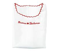 Andy & Helen® Camicino della Fortuna in Seta Senza Maniche; Bianco con Scritta Rossa