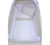 Andy & Helen Set 3 Pezzi Maxi Culla. Sopra + sotto con elastici per culle fianco letto + Federa tutto in Fantasia Stelle, PANNA