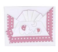 ANDY & HELEN® - Set Lenzuolo Sopra e Sotto per Culle Trasformabili o Evolutive, Sotto con Angoli Elasticizzati per Materassi da 60/70 a 75/85 cm, 100% Cotone, Rosa, 100x130 cm