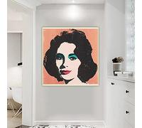 Andy Warhol 《Elizabeth Taylor》Dipinto ad Olio su Tela Art Poster Stampa Decorativa Immagine Decorazione della Parete Decorazione Domestica 50x50cm Senza Cornice