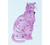 Andy Warhol Sam Rosa Uno Blu Micio Gatto Poster Firmato IN Stampa Fondotinta