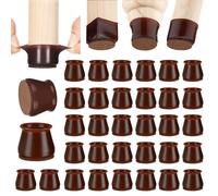 Aneaseit Feltrini per Sedie Rotondi Silicone : 3.81 cm x 32 pezzi Castagno Scuro