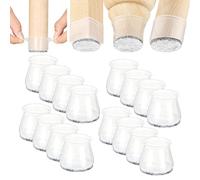 Aneaseit Protezioni per gambe della sedia, 3,8 cm x 16 pezzi, in morbido silicone, per piedini di mobili e pavimenti in legno, misura media