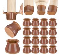 Aneaseit - Protezioni per gambe di sedie, 16 pezzi, in silicone noce scuro, per pavimenti in legno duro e piedini per mobili, tappi in gomma per sedie, L