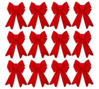 Aneco 12 Fiocchi Natalizi per ghirlande, Fiocchi Natalizi per Albero di Natale, Fiocchi Decorativi per Interni ed Esterni