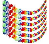 Aneco 6 Pack Colorful Hawaiian Luau Tropical Flower Lei Ghirlanda Decorazioni per Feste Hawaiian Tropical Party Supplies, 10 Feet Each