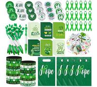 Aneco Set di 193 articoli per la sensibilizzazione sulla salute mentale Nastri Accessori per la sensibilizzazione include quaderni, nastri, bracciali, adesivi, spille, penne, distintivi, borse, per