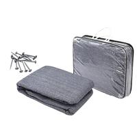 ANEELV Coperta solare traspirante e antiscivolo in HDPE con fori per il campeggio. Include 13 picchetti e borsa per il trasporto. Adatta per tende, roulotte, camper e picnic. (250x300cm)
