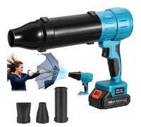 ANEELV Soffiatore a batteria, turbo compatibile con Makita 18 V, 80.000 giri/min, 60 m/s e 850 g, con 2 batterie da 2000 mAh, 3 ugelli, blu (con batteria)