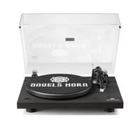 ANEGLS HORN - Giradischi in vinile con uscita Bluetooth 5.0, Home Audio Black Modern Edition, trasmissione a cinghia a 2 velocità, include preamplificatore Phono, cartuccia magnetica AT-3600L e RCA
