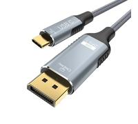 Anehmeta Cavo da USB C a DisplayPort 2.1 16K a 30 Hz, 8K a 120 Hz, 40 Gbps da tipo C a DisplayPort, Thunderbolt 3/4/5, compatibile con iPhone 17/16 Pro Max, Galaxy S25, MacBook Pro/Air, iPad, XPS, 3 m