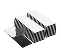 Anei NdIndustrie - Set di 20 strisce autoadesive extra forti double face, rettangolari adesivi, double face, nero, potenti, riutilizzabili (30MM x 10CM)