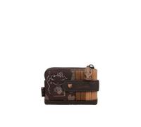 Anekka Portamonete Voyage Marrone con Cerniera e Patta 12x8 cm
