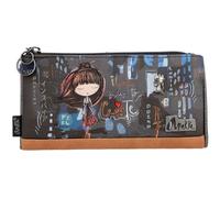 Anekke - Portafoglio grande flessibile da donna - Protezione RFID - Portafoglio in ecopelle con chiusura a cerniera e linguetta contemporanea - Accessori donna - Misure 21x10x2cm,