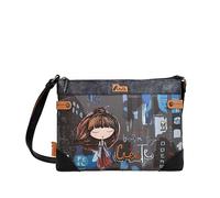 Anekke - Borsa a tracolla grande da donna - In ecopelle con cinturino regolabile e chiusure a cerniera contemporanea - Accessori e accessori donna - Misure 28x22x5 cm, multicolore