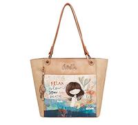 Anekke - Borsa Shopper da Donna - Borsa a Mano Grande Ecopelle con 2 Manici - Chiusura a Cerniera - Collezione Mediterranean - Accessori e Accessori da Donna - Misure 40x29x16 cm, colori assortiti,