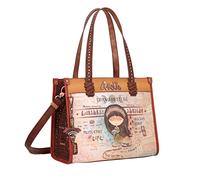 Anekke - Borsa Tote Donna - Borsa in ecopelle da donna con 2 manici, chiusura lampo e tracolla Menire - Accessori e accessori donna - 30 x 23 x 12 cm, multicolore, Talla única