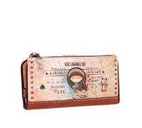 Anekke Portafoglio Grande Flessibile RFID, BILLETTERE Bianco Donna, Multicolore, 10