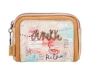 Anekke - Portafoglio da donna - Portafoglio piccolo - Portafoglio in ecopelle con scomparto e chiusura a cerniera - Collezione Mediterranean - Accessori e accessori da donna - Misure 12x9x3 cm,