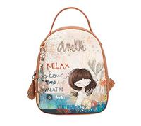 Anekke - Zaino da Donna - Borsa media - Borsa da viaggio in ecopelle con 3 manici e tasche - Collezione Mediterranean - Accessori e Accessori Donna - 19x23x8 cm