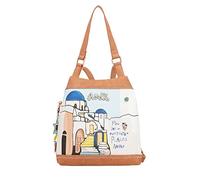 Anekke - Zaino da donna - Dimensioni grandi - Chiusura con cerniera - 3 manici e 2 tasche - Collezione Mediterranean - Realizzata in PU 100% - Misure 28 x 31 x 9 cm, multicolore